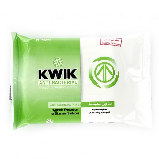 Kwik Care Antibacterial Wipes -15 wipes