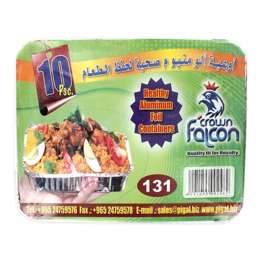 فالكون كراون - أوعية ألمونيوم صحية لحفظ الطعام - حجم كبير ( 131 ) - 10 حبة